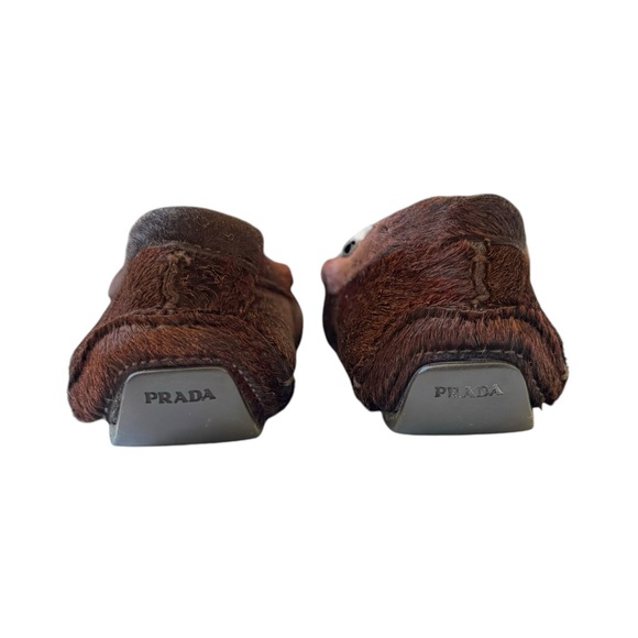 Prada Loafers Pony Hair Leather Brown - Picture 4 of 13